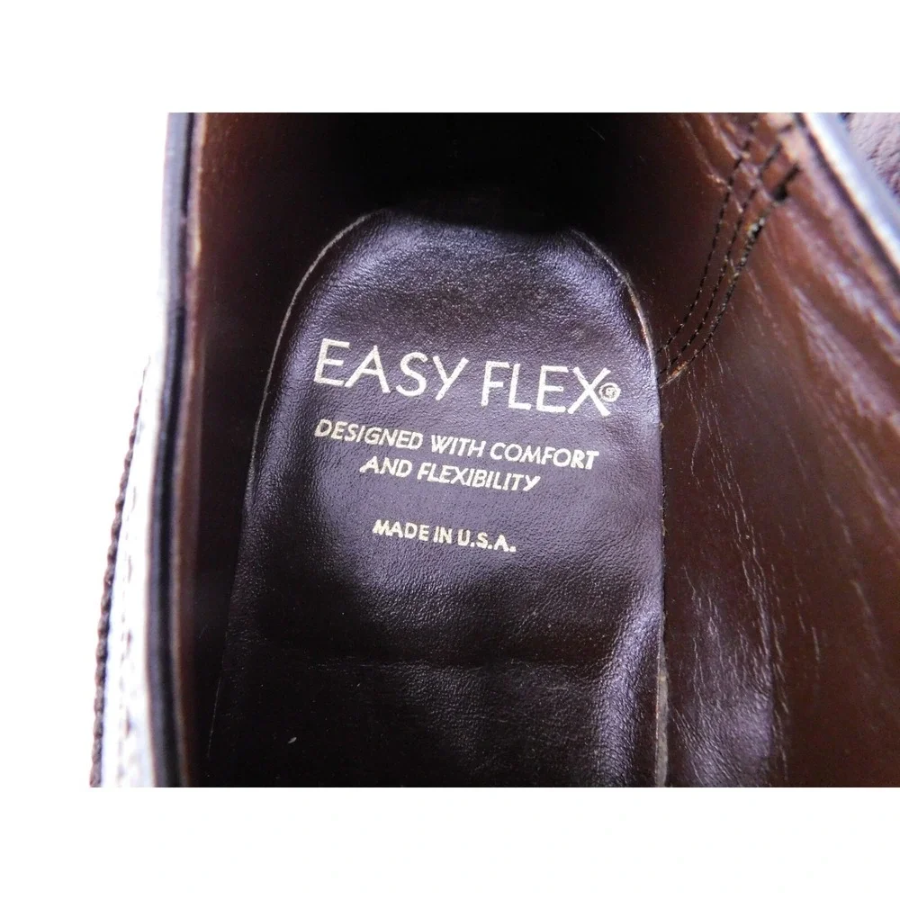 Vintage Easy Flex Mens Brogue Wingtip Shoes Burgundy 70127 Made In USA Size‎ 9 D